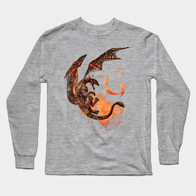 Drachen Buchstabe G Long Sleeve T-Shirt by AndreaTiettje